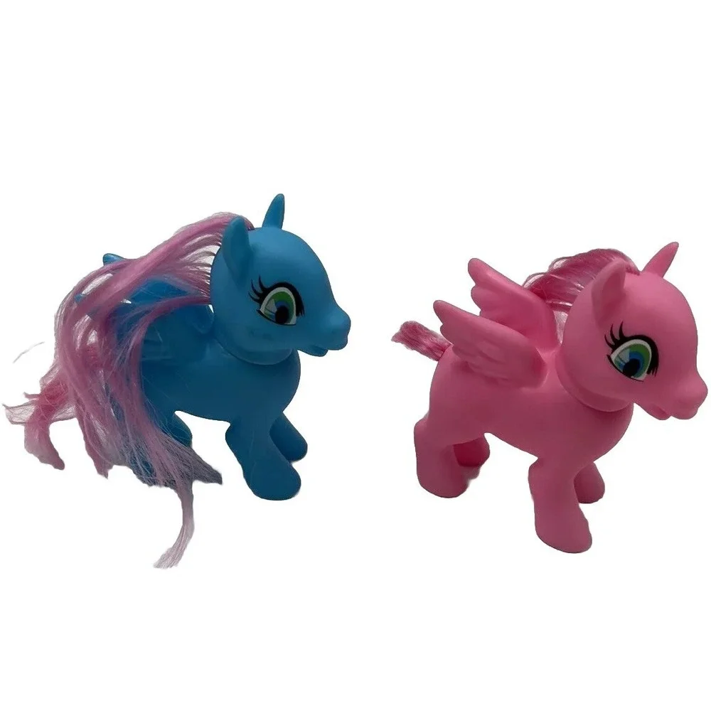 Pony Horse Greenbrier Intl Plastic Toy Pony G3 Style and Combs Blue Pink 4